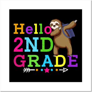 Sloth Hello 2nd Grade Teachers Kids Back to school Gifts Posters and Art